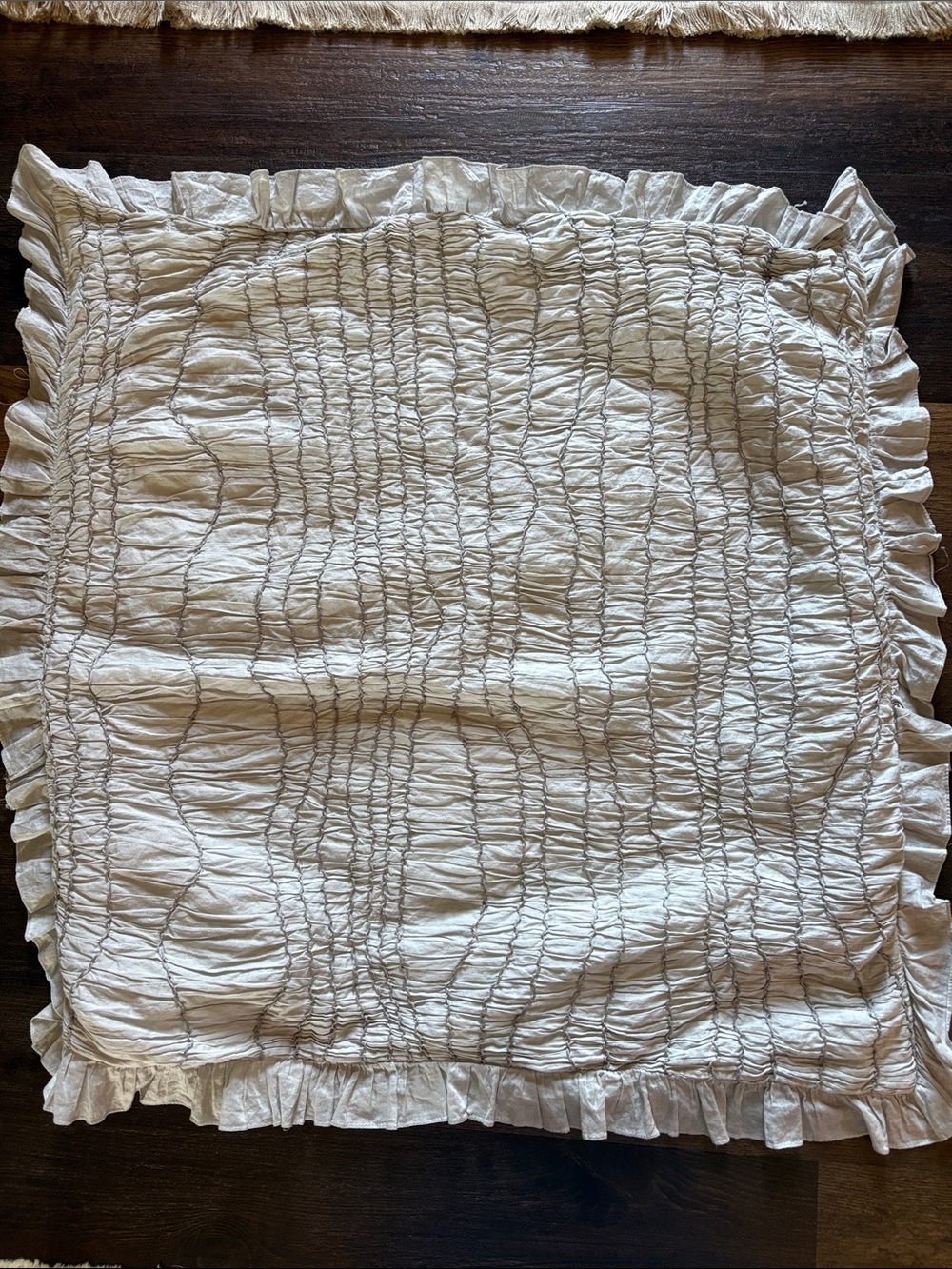2 Pottery Barn Light Blue Ruched Voile Euro Sham 26”x26”